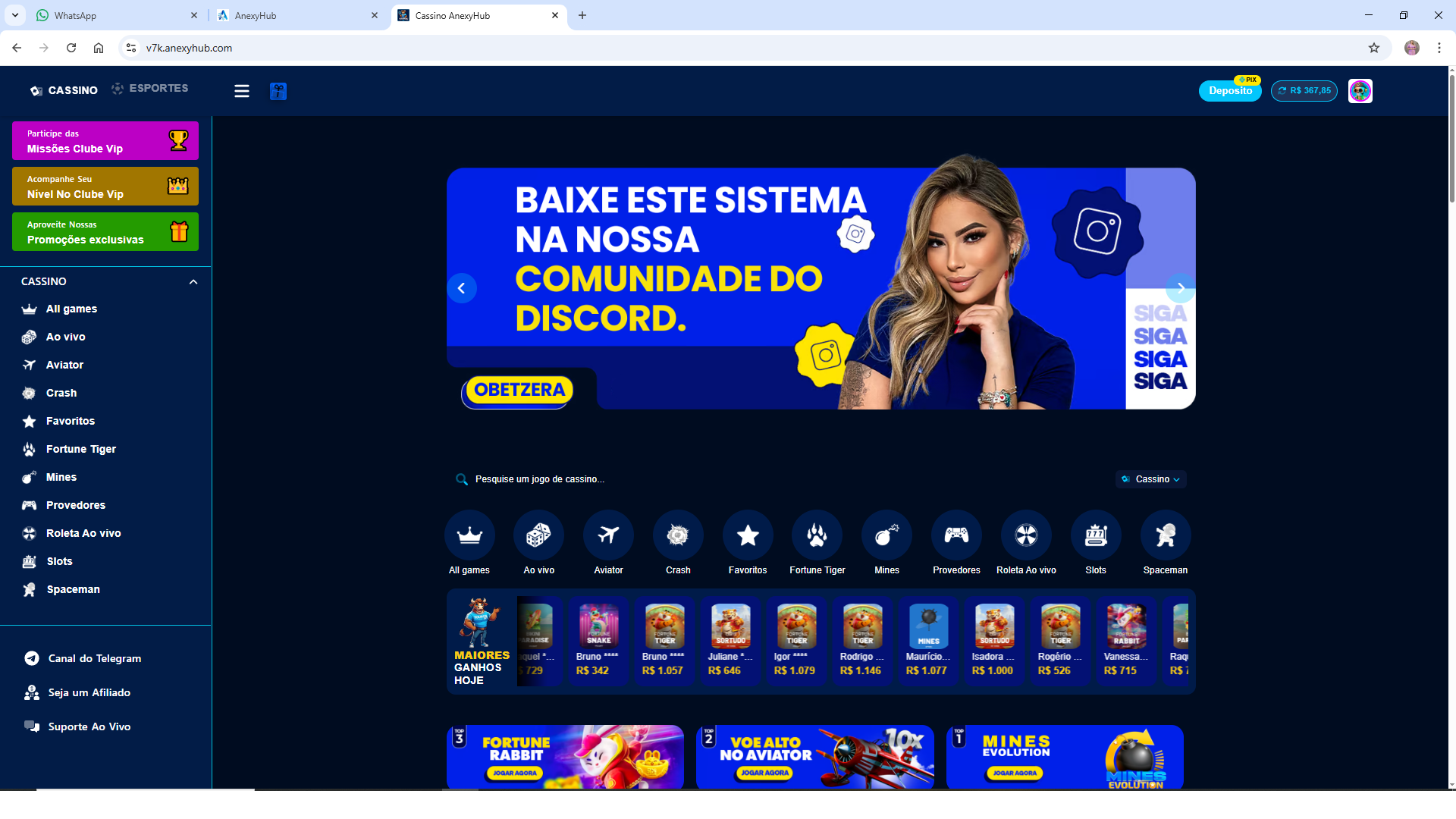 SCRIPT CASSINO V7K | SPORTES + SLOTS + AO VIVO